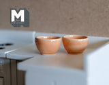 Dollhouse Supplies Miniature ceramic Bowl set of 2 (Large) - A039
