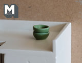Dollhouse Supplies Miniature ceramic Bowl set of 2 - H017