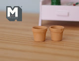 Dollhouse Miniature Clay Flower Pots 1:12 Scale Set of 2 - B082