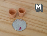 Dollhouse Miniature Clay Flower Pots 1:12 Scale Set of 2 - B082
