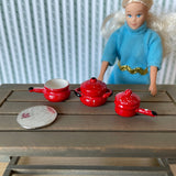 1:12 Miniature Soup Pot , Miniature Sauce Pot , Miniature Stew Pot , Set of 3 (made from wood)