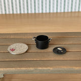 1:12 Miniature Metal Cooking Pot with Handles and Lid (Small) - A029