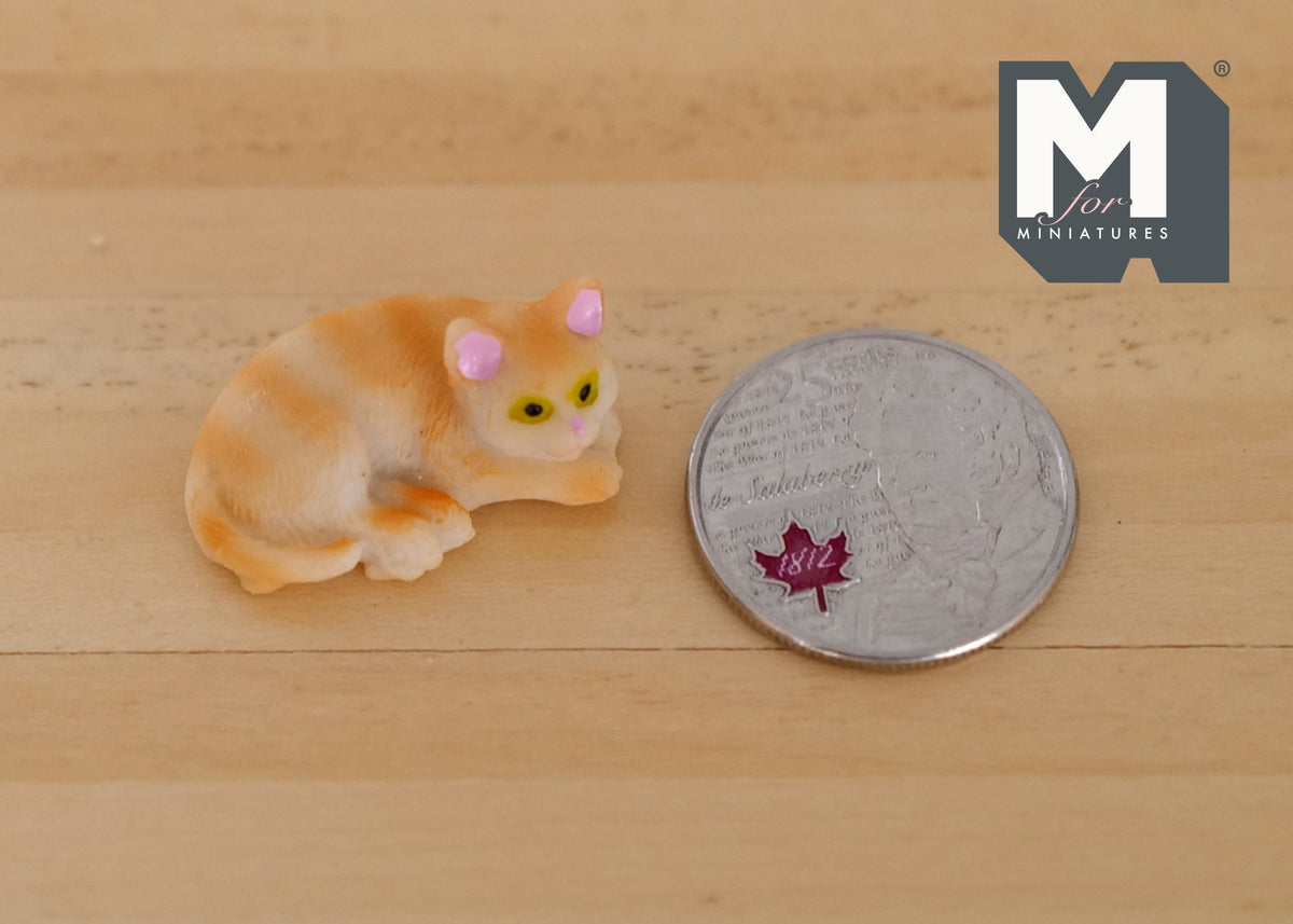 1:12 Dollhouse Supplies Miniature cat kitten 1 12th pet (Bed is not included) - C052