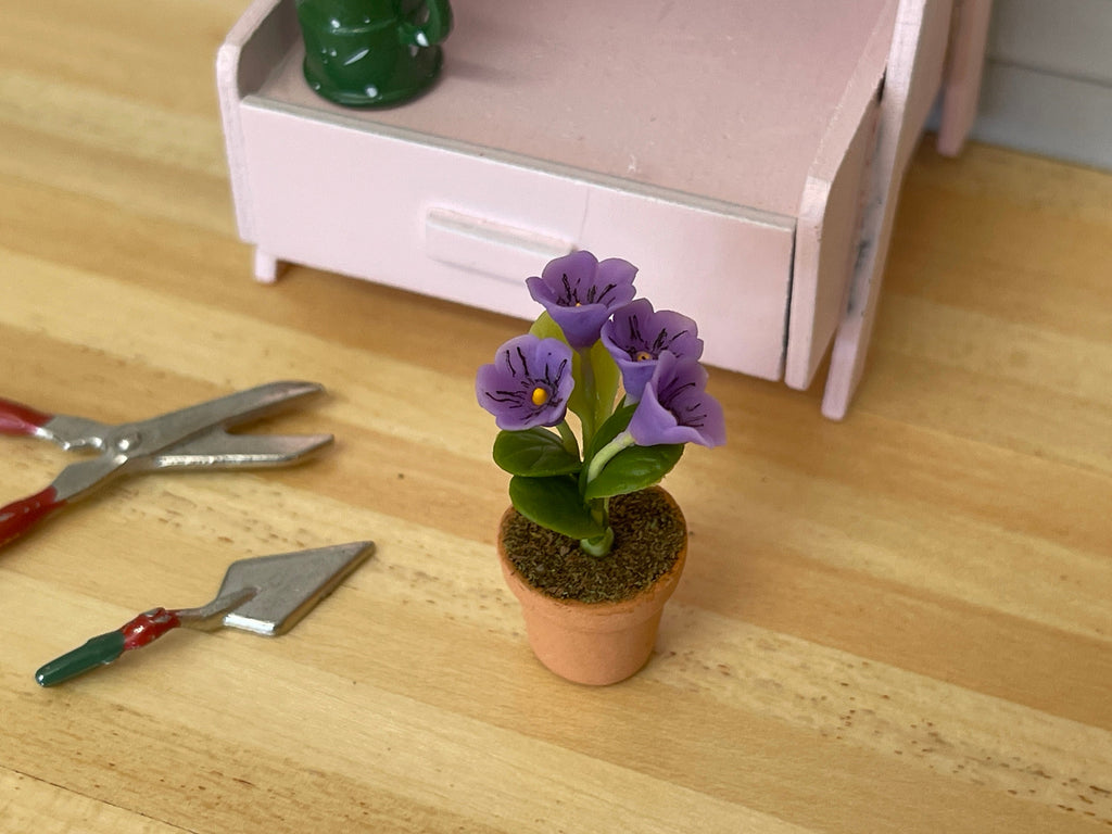 1:12 Miniature Clay Planter Pot , Miniature Potted Flowers , Dollhouse Potted Flowers , Dollhouse Flowers , Miniature Flowers - H032