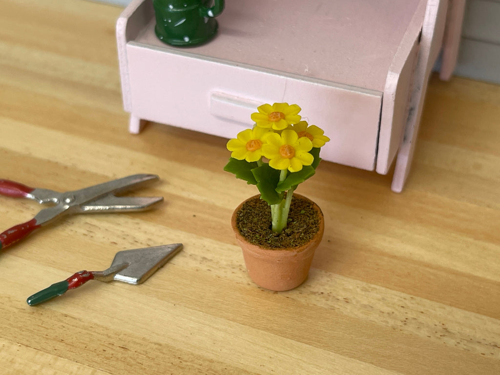 Miniature Clay Planter Pot 1:12 Scale Miniature Potted Flowers , Dollhouse Potted Flowers , Dollhouse Flowers , Miniature Flowers - H032