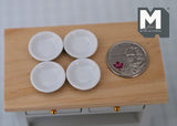 1:12 Dollhouse Supplies Miniature Ceramic Bowls , Miniature Cereal Bowls , Miniature Salad Bowls , Blue Bowls Set of 4 - A030