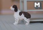 1:12 Scale Miniature Standing Springer Spaniel Dog, 1-3/4 inch long, DIY Dollhouse Supply (white and brown)