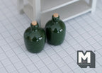 1:12 Scale Miniature Carboy Bottles, Set of 2, 1 inch tall, DIY Dollhouse Supply (dark green)
