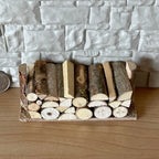 1:12 Scale Miniature Wood Log Pile on Base, 4-5/16 inch wide, DIY Dollhouse Supply