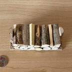 1:12 Scale Miniature Wood Log Pile on Base, 4-5/16 inch wide, DIY Dollhouse Supply