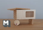 1/12スケール ミニチュア 未塗装木製ラビットハッチ（ウサギ小屋）、蓋開閉式、高さ2-11/16インチ、ドールハウスDIY素材