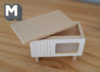 1/12スケール ミニチュア 未塗装木製ラビットハッチ（ウサギ小屋）、蓋開閉式、高さ2-11/16インチ、ドールハウスDIY素材