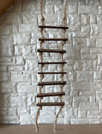 Échelle de corde miniature à l'échelle 1:12 avec barreaux en bois, 30 cm de long, fournitures pour maison de poupée à faire soi-même