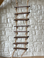 Échelle de corde miniature à l'échelle 1:12 avec barreaux en bois, 30 cm de long, fournitures pour maison de poupée à faire soi-même