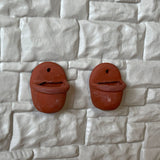 1:12 Miniature Terracotta Wall Planter , Half Moon Wall Planter , Clay Wall Planter , Set of 2 - B088