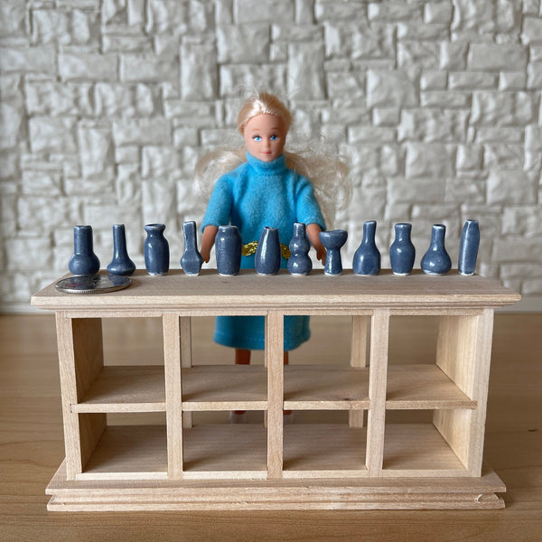 12 Assorted 1 Inch Scale Miniature Ceramic Vase Set (extra small) - B088