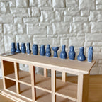 1:12 Scale Miniature Ceramic Vases, Assorted Shapes, Set of 12, 11/16 inch tall, DIY Dollhouse Supply (slate blue) (extra small)