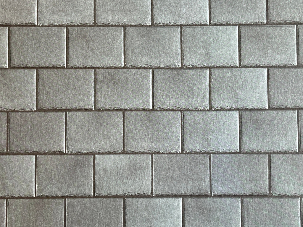 Embossed Dollhouse Roof Sheet , Dollhouse Roof Slates , Roofing Slates 16" x 11-5/8" (Dark)