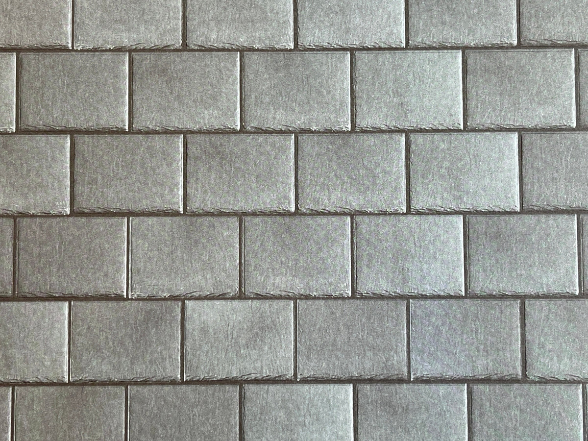 Embossed Dollhouse Roof Sheet , Dollhouse Roof Slates , Roofing Slates 16" x 11-5/8" (Dark)