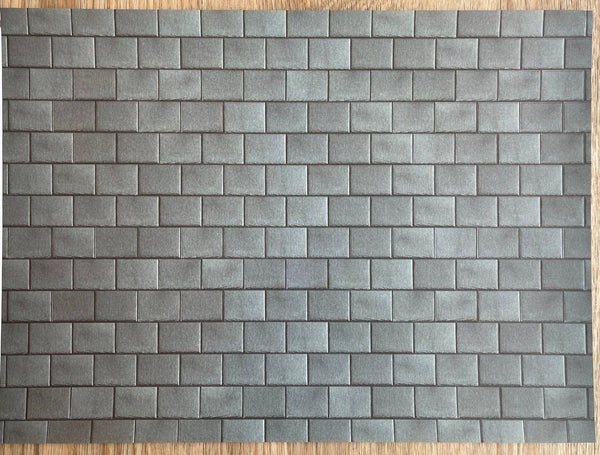 Embossed Dollhouse Roof Sheet , Dollhouse Roof Slates , Roofing Slates 16" x 11-5/8" (Dark)