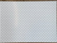 Embossed Dollhouse Wallpaper Subway Tile , Metro Tile with Dark Grout 16" x 11-5/8"