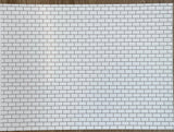 Embossed Dollhouse Wallpaper Subway Tile , Metro Tile with Dark Grout 16" x 11-5/8"