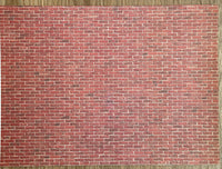 Embossed Dollhouse Brick Wall Sheet Red Brick Stretcher Bond 16" x 11-5/8"