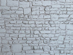 Miniature Whitewashed Embossed Stone Wall Sheet, 15-15/16 x 11-5/8 inch, DIY Dollhouse Supply