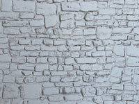 Embossed Dollhouse Stone Wall Sheet Whitewash Stonewall , Limestone Wall , Field Stonewall , Boulder Wall 16" x 11-5/8"