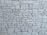 Embossed Dollhouse Stone Wall Sheet Whitewash Stonewall , Limestone Wall , Field Stonewall , Boulder Wall 16" x 11-5/8"