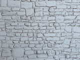 Embossed Dollhouse Supplies Stone Wall Sheet Whitewash Stonewall , Limestone Wall , Field Stonewall , Boulder Wall 16" x 11-5/8"
