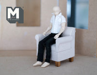 Dollhouse miniature furniture armchair cushion dolls house single seat sofa 1 12th scale miniature
