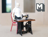 Dollhouse Supplies miniature metal and wood sewing machine 1:12 - G010
