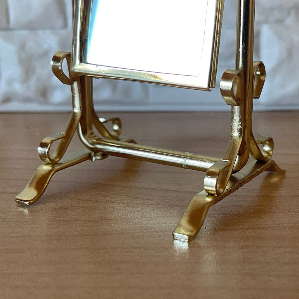 1:12 Miniature Brass Cheval Mirror , Standup Dresser Mirror , Vanity Mirror , Full Length Mirror - F078