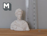 Miniature Roman Style Man Bust 1:12 Scale Dollhouse Sculpture - B056