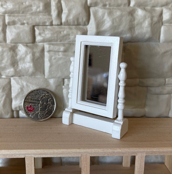 1:12 Miniature Swivel Makeup Mirror , Vanity Mirror , Countertop Mirror , Dressing Table Mirror , Cosmetic Mirror - F049