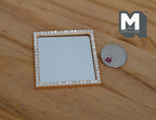 1:12 Dollhouse decoration accessories miniature square mirrors with small mirror stones on the side (rose gold) - F039