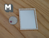 1:12 Dollhouse decoration accessories miniature rectangular mirrors with small mirror stones on the side (rose gold) - F039