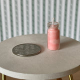 Miniature Candle in Glassware , Miniature Candle in Glass Cylinder , Miniature Candle Jar , Glass Holder , Real Wax with Wick (pink) - C086