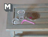 Dollhouse Supplies Miniatures Cup and Lids with Straw 1 inch tall  - C060