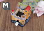 1:12 Scale Miniature Wood Toy Castle, Turrets and Drawbridge Door, 1-11/16 inch tall, DIY Dollhouse Supply