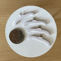 1:12 Scale Miniature Wood Clothes Hangers with Silver Hooks, Set of 4, 1-7/16 inch wide, DIY Dollhouse Supply (white)