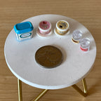 1:12 Scale Miniature Assorted Ice Cream and Plates, Set of 7, DIY Dollhouse Supply
