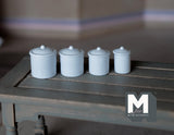 1:12 Dollhouse Supplies Miniature White Canister Set - A017