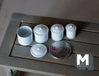 1:12 Scale Miniature Kitchen Canisters with Lids, Set of 4, 9/16 to 11/16 inch tall, DIY Dollhouse Supply (white)