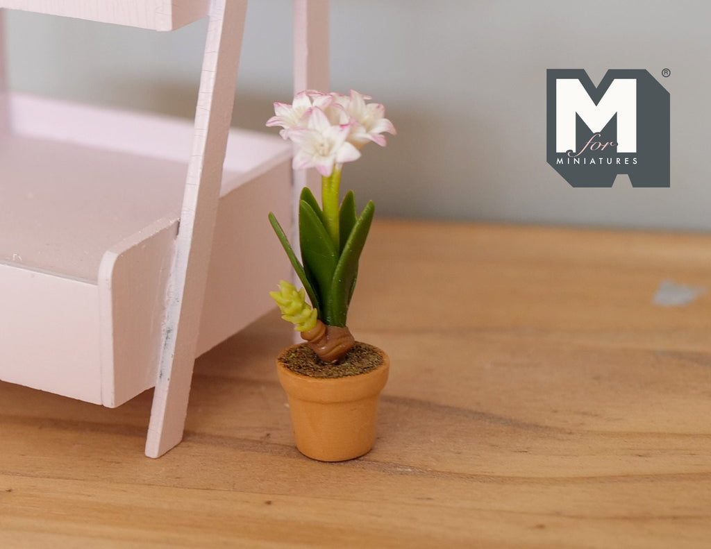 1:12 Miniature Clay Planter Pot , Miniature Potted Flowers , Dollhouse Potted Flowers , Dollhouse Flowers , Miniature Flowers - H031
