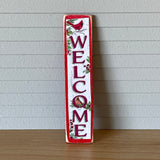 1:12 Miniature Porch Board , Miniature Welcome Board , Wooden Welcome and Leaves Sign - B015