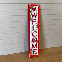 1:12 Miniature Porch Board , Miniature Welcome Board , Wooden Welcome and Leaves Sign - B015