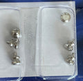 1:12 scale miniature flat top round knobs in silver, set of 6, shown in clear packaging on a blue background