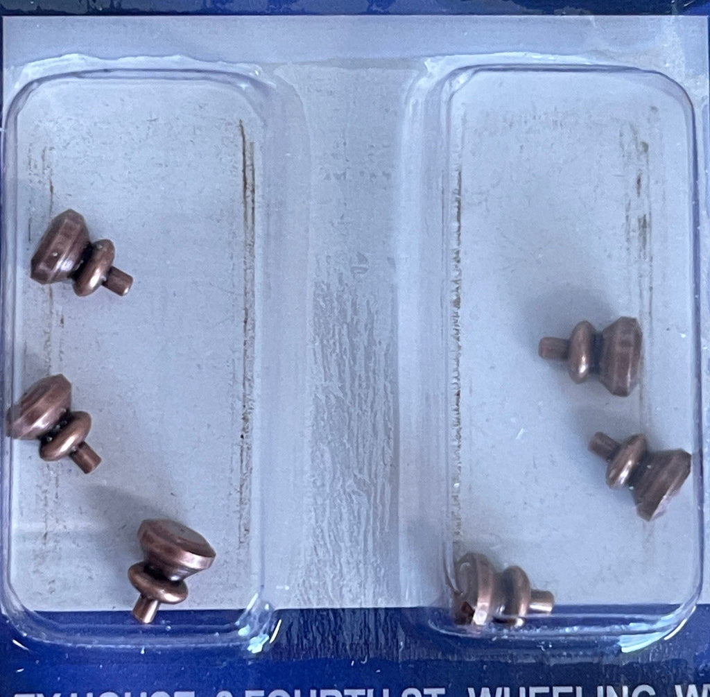 1:12 Scale Miniature Round Cabinet Pulls Dresser Knobs Drawer Pulls Door Knobs 6 Piece Pack Dollhouse Supply (antique copper)